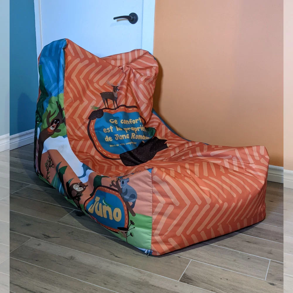 Pouf - 46x26x31 pouces (tissu imprimé, housse et rembourrage)