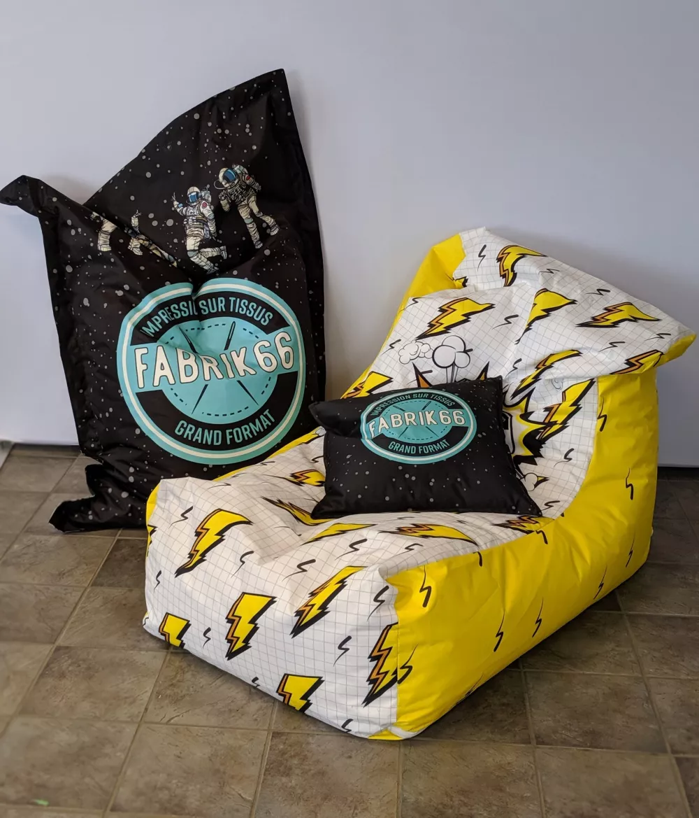 Bean Bag - Small - 40x55 in (Printed fabric, cover and filling)