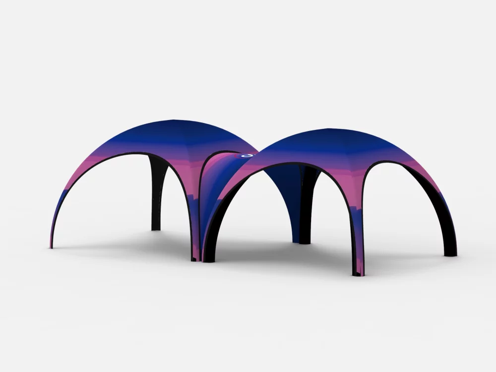 Tente gonflable tunnel de 20 pieds, impression d'un côté (entre 2 tentes)