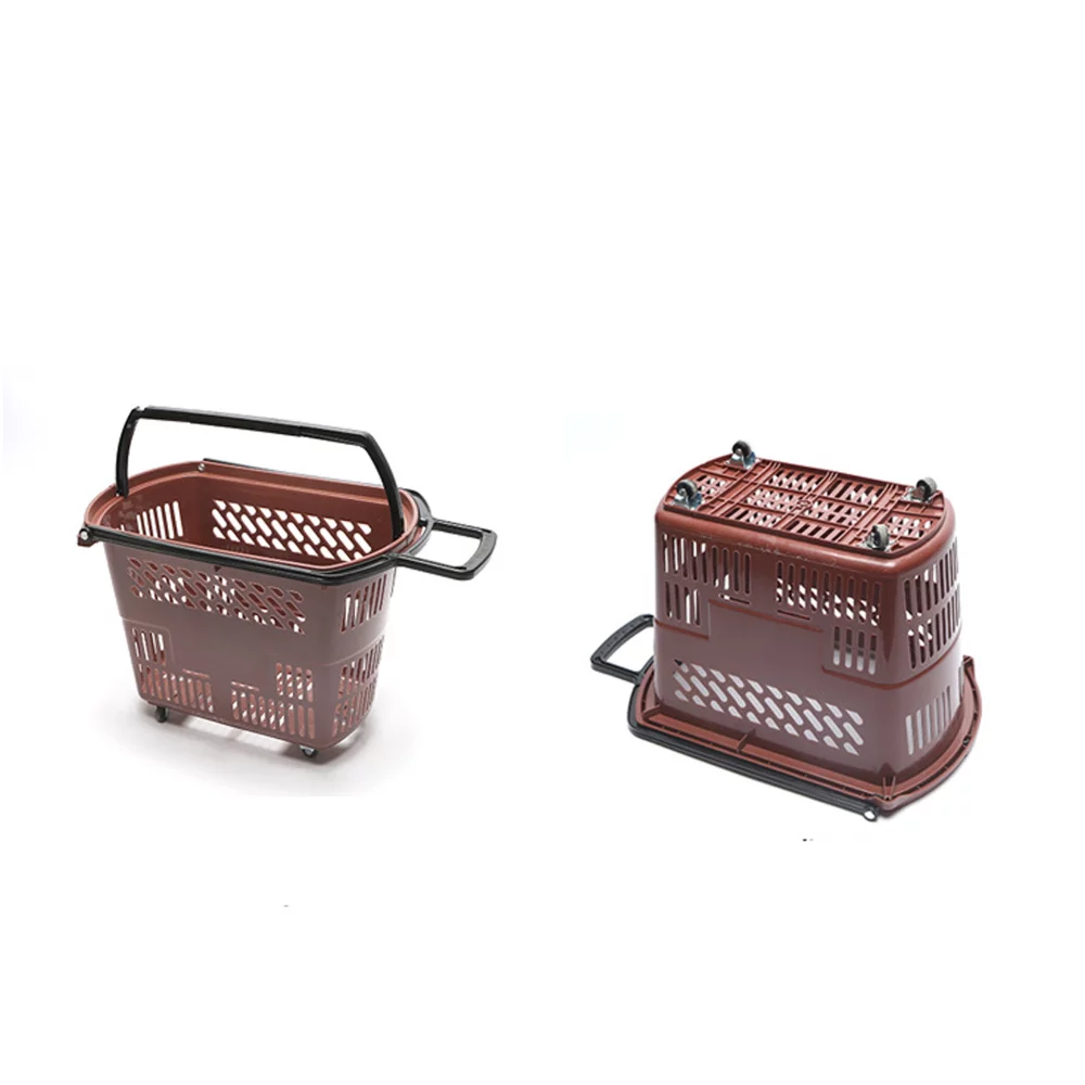 Double Pull Rod Trolley or Shopping Basket with Wheels