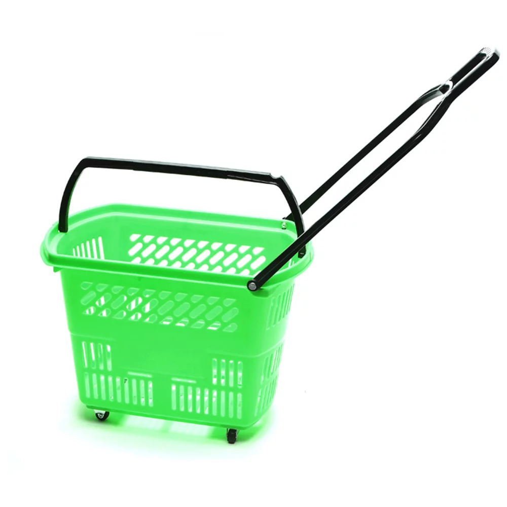 Double Pull Rod Trolley or Shopping Basket with Wheels