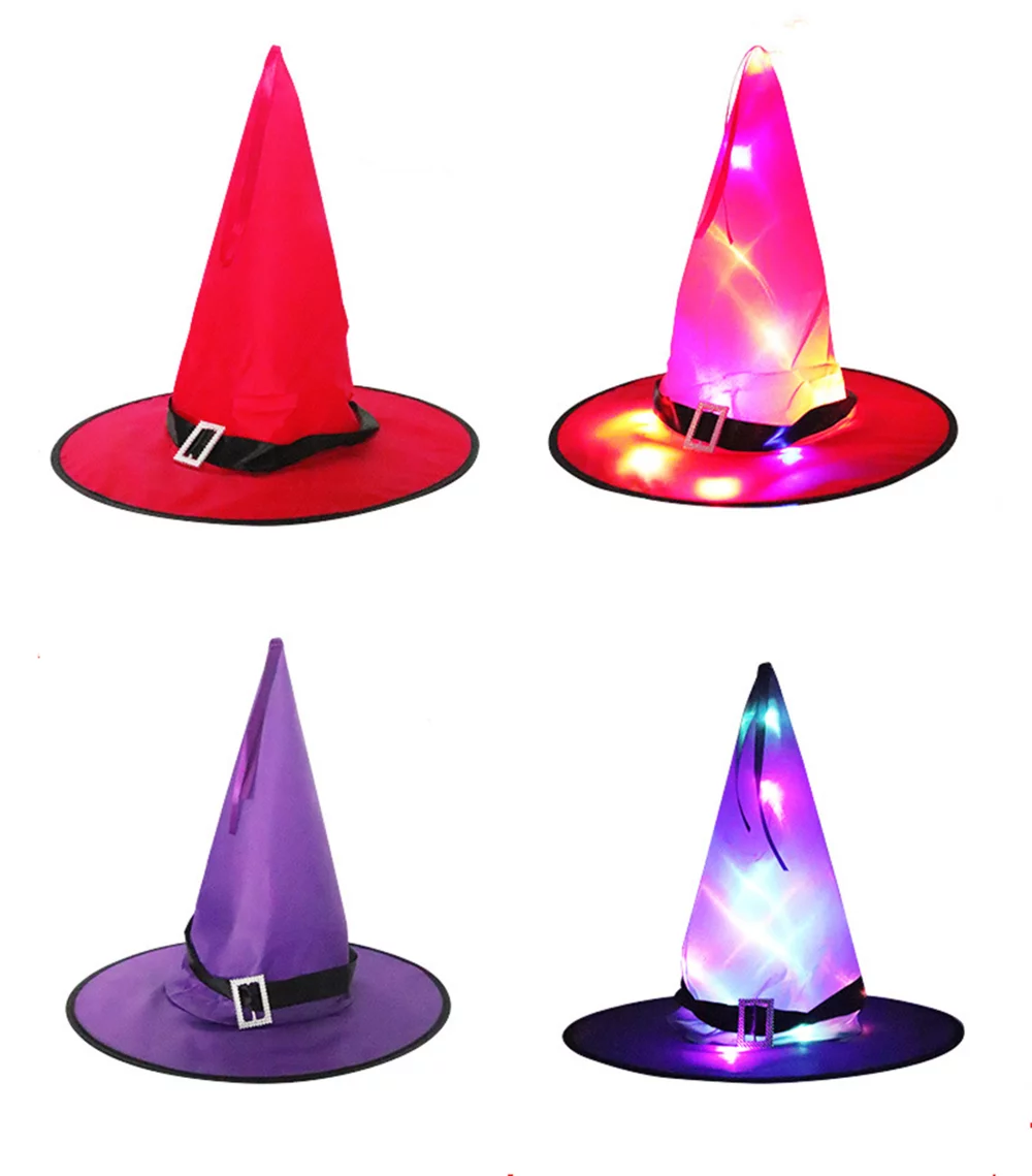 Chapeau de sorcière lumineux d'Halloween