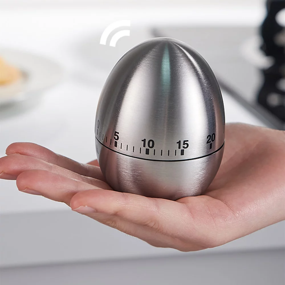 Stainless Steel Egg Shape Kitchen Timer