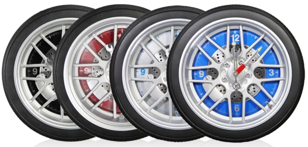 14" Diameter Tire Rim Clock