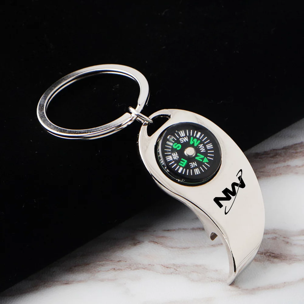 Compass and Bottle Opener Keychain