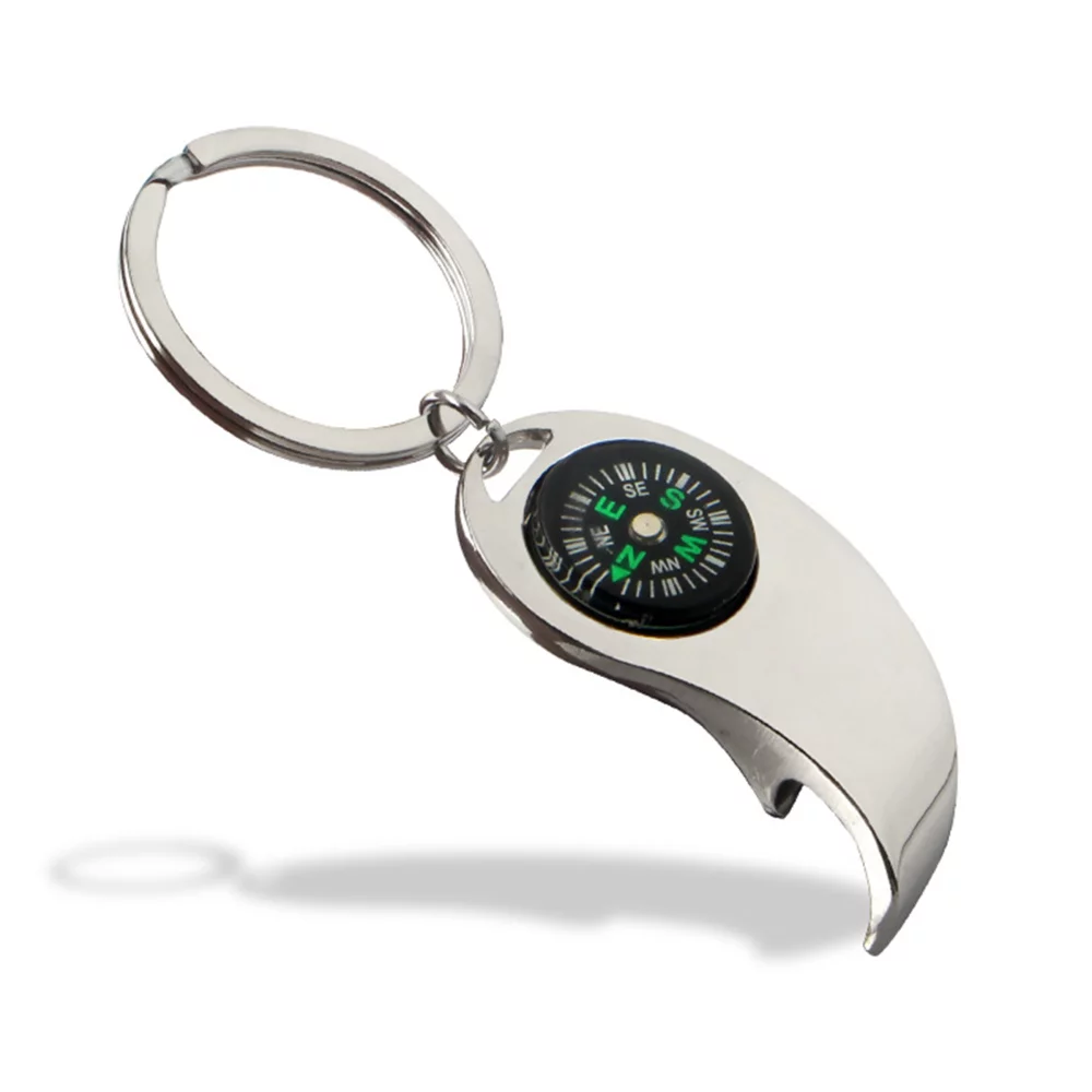 Compass and Bottle Opener Keychain