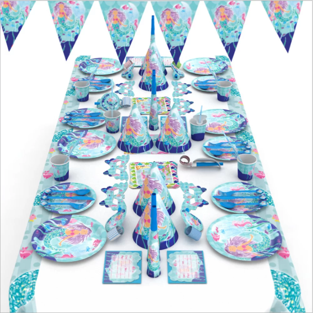 Customized Disposable Party Tableware 16 Set in One