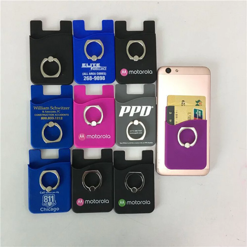Portefeuille de téléphone en silicone avec anneau