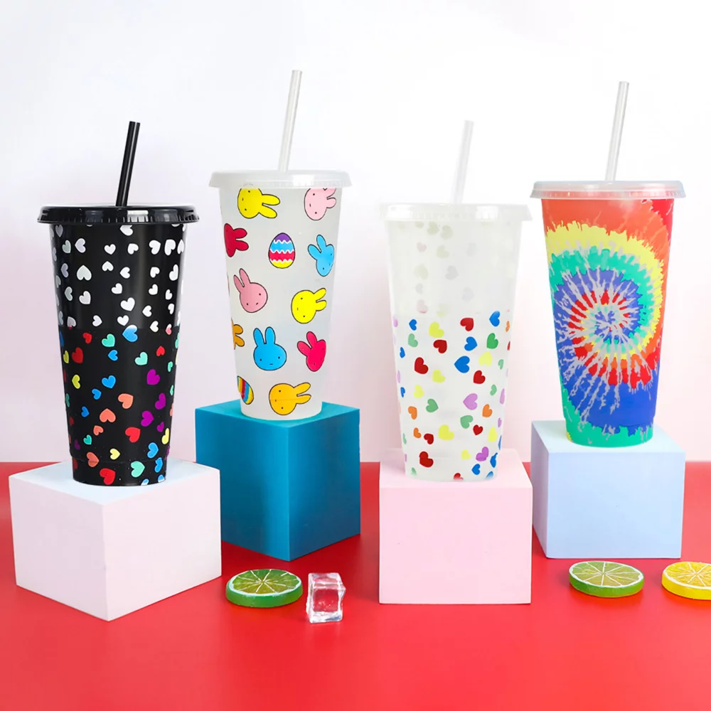 24oz Color Changing Cup with Straw