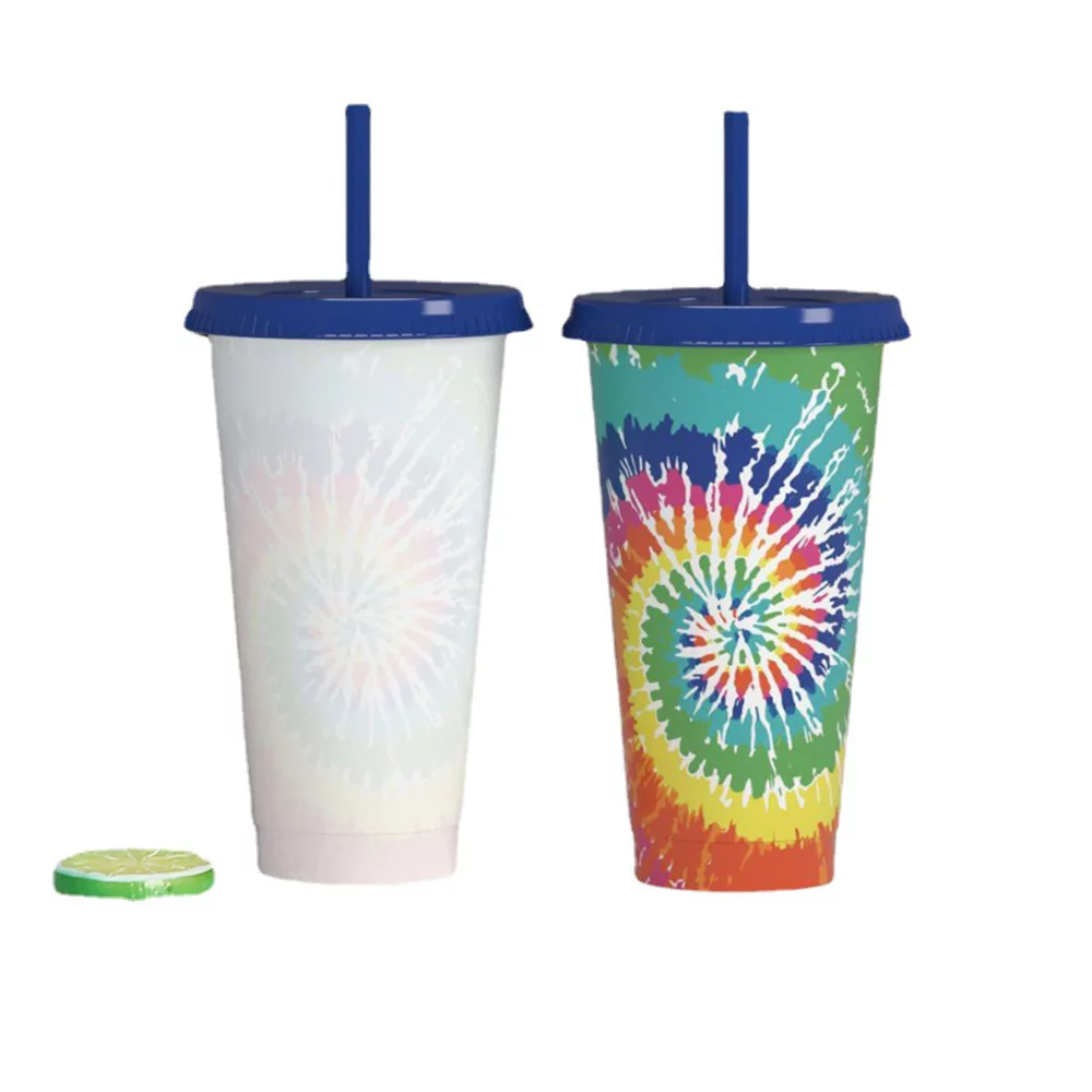 Verre de 24 oz qui change de couleur avec paille