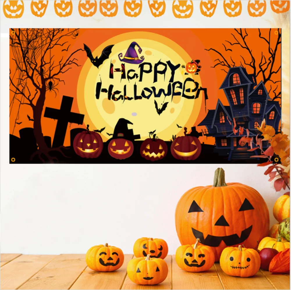 Bannière d'Halloween de 70" x 35"