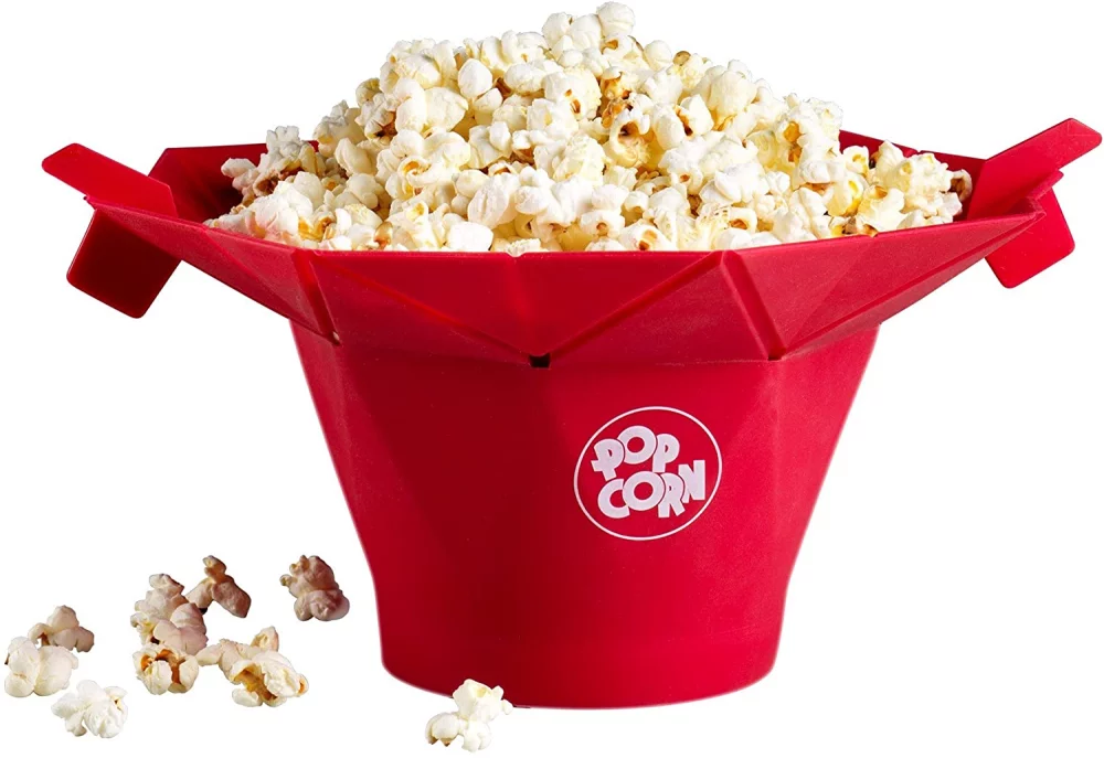 Seau à popcorn en silicone pour micro-ondes