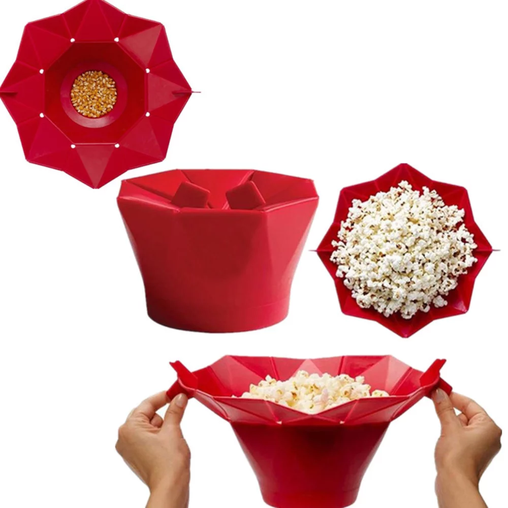 Seau à popcorn en silicone pour micro-ondes