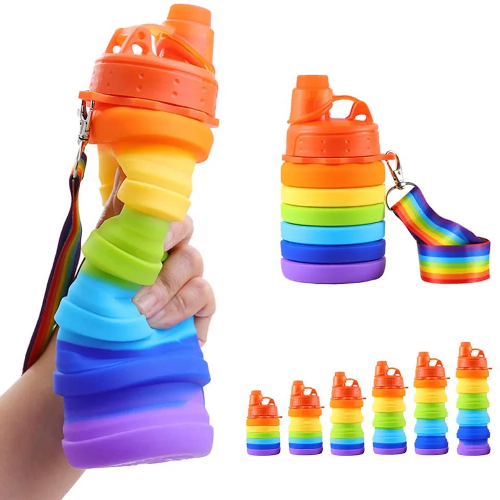 Rainbow Silicone Folding Bottle