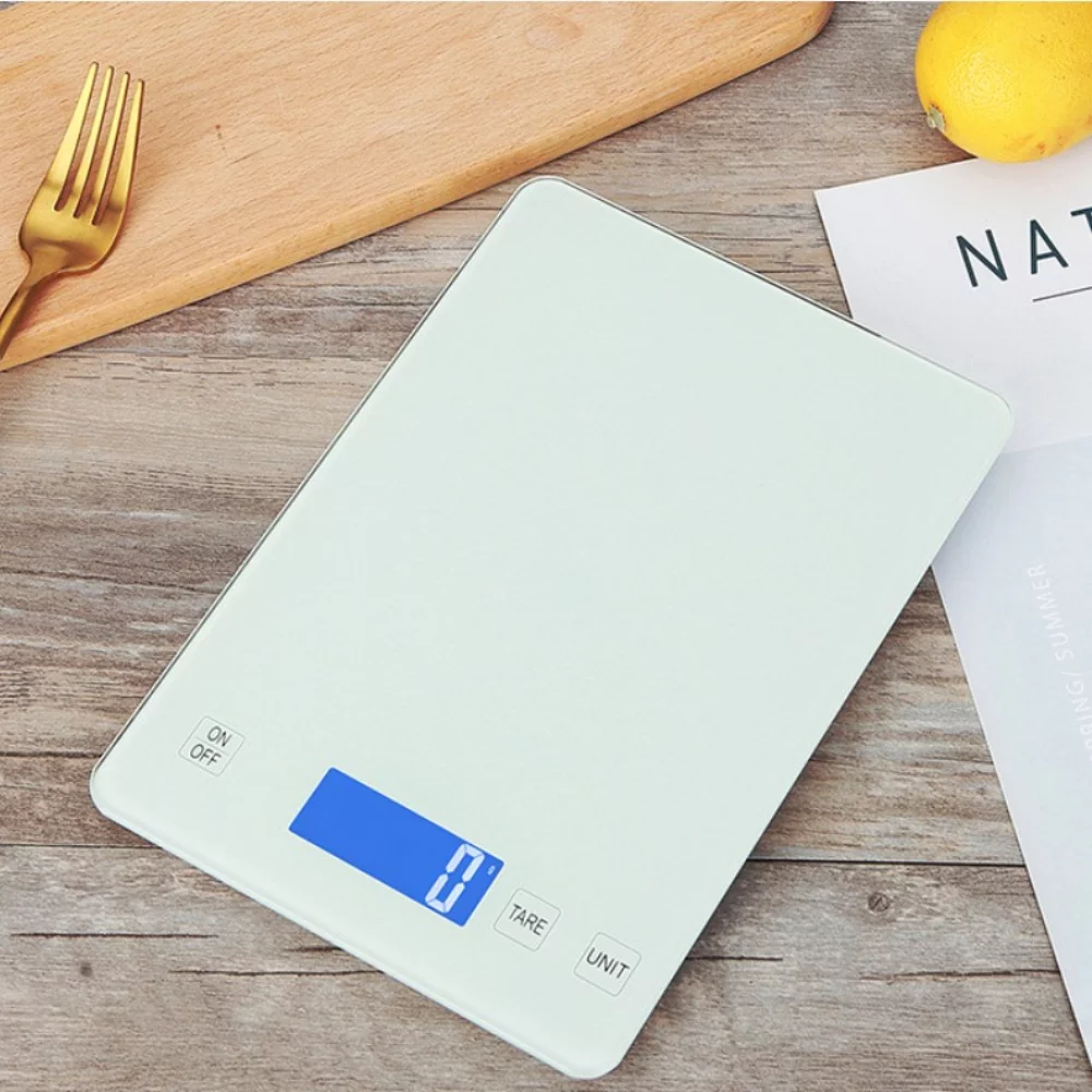 Balance de cuisine numérique en verre trempé