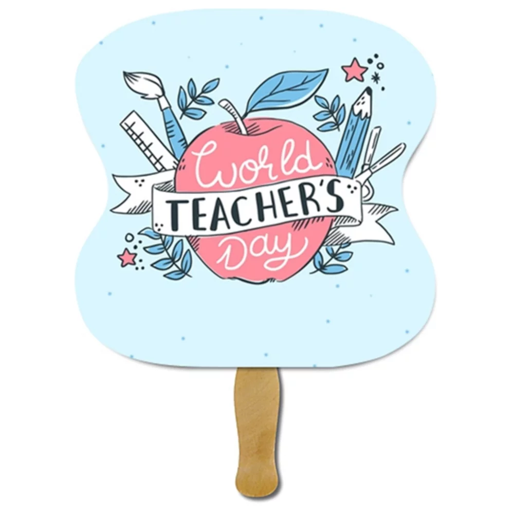 Custom Shaped Wooden Handle Fan