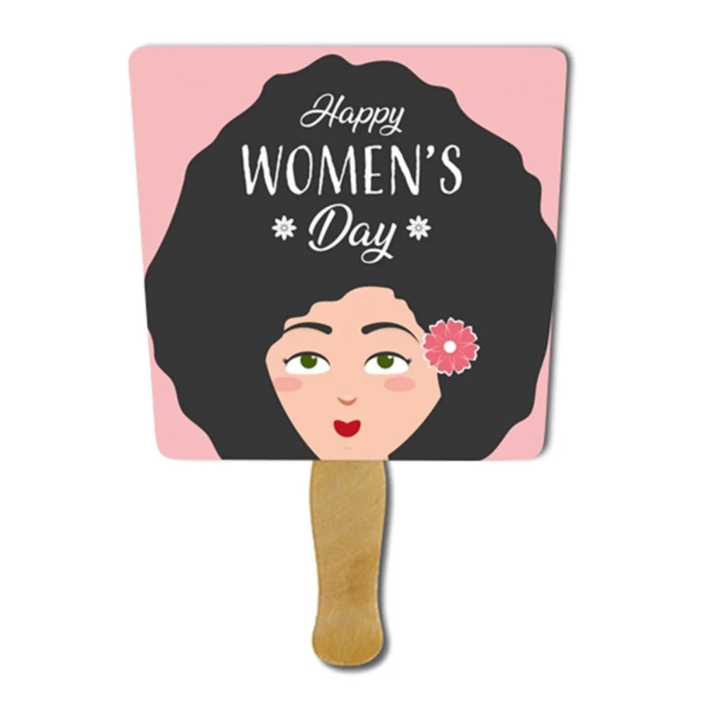 Custom Shaped Wooden Handle Fan