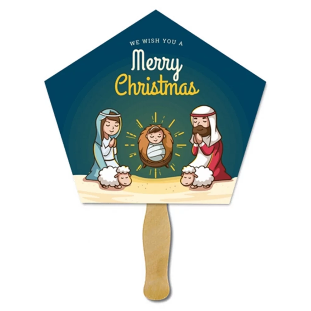 Custom Shaped Wooden Handle Fan