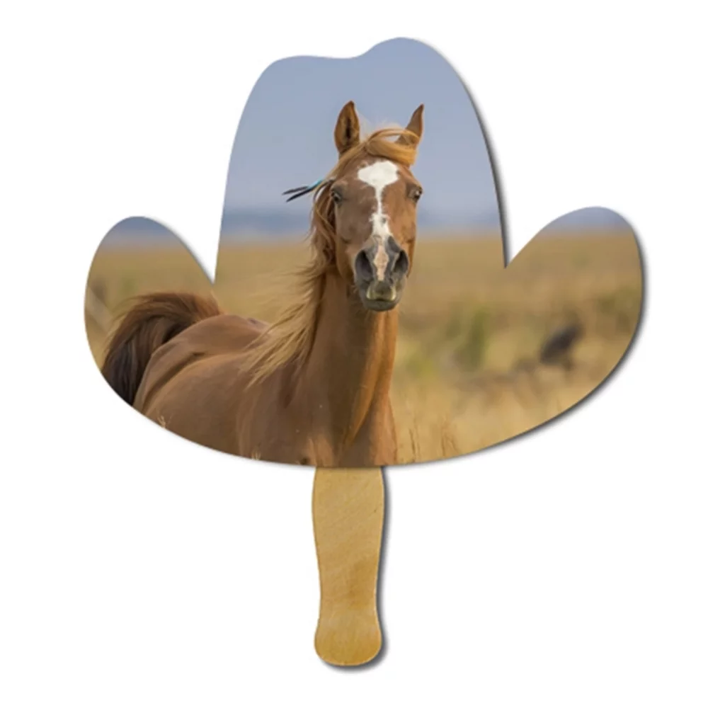 Custom Shaped Wooden Handle Fan