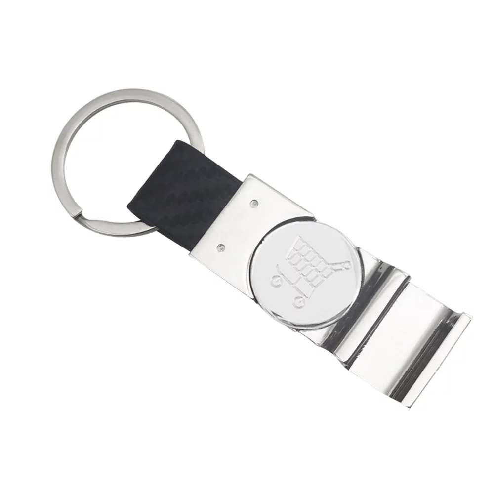 Ouvre-bouteille en alliage de zinc avec porte-clés et jeton de caddie.