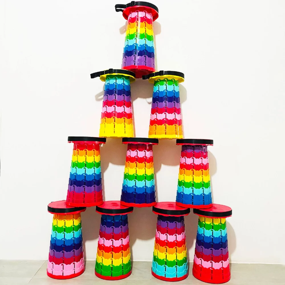 Rainbow Retractable Folding Stool