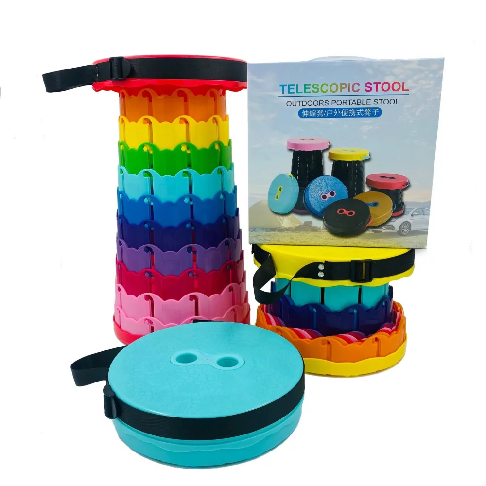 Tabouret pliant rétractable arc-en-ciel