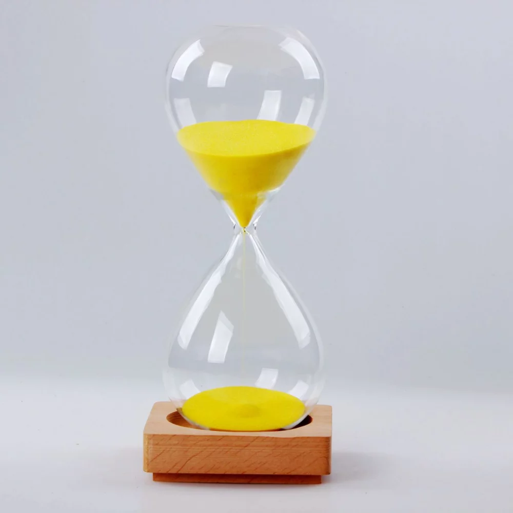 Sablier de 5 minutes avec base en bois