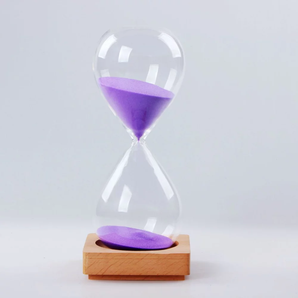 Sablier de 5 minutes avec base en bois