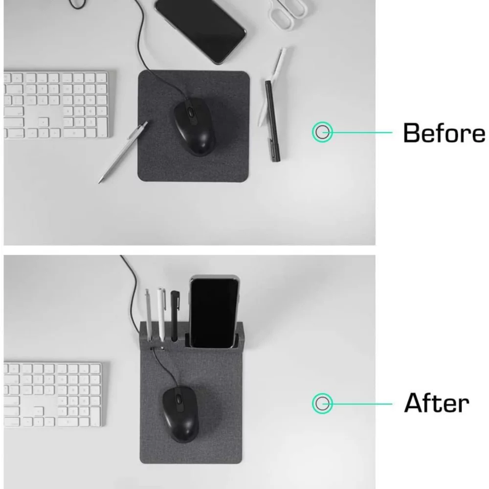 Tapis de souris avec porte-stylo