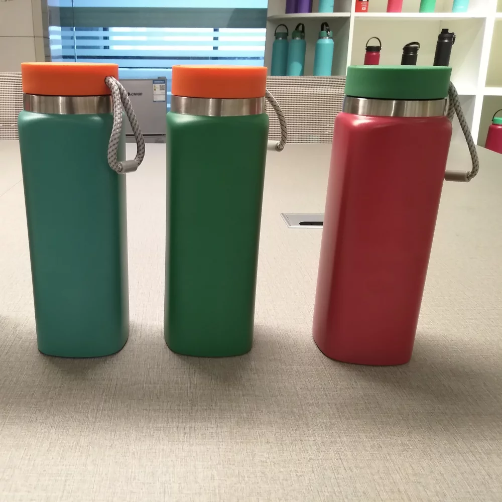 25oz Portable Double Walled Stainless Steel Vacuum Bottle With Carrying Handle