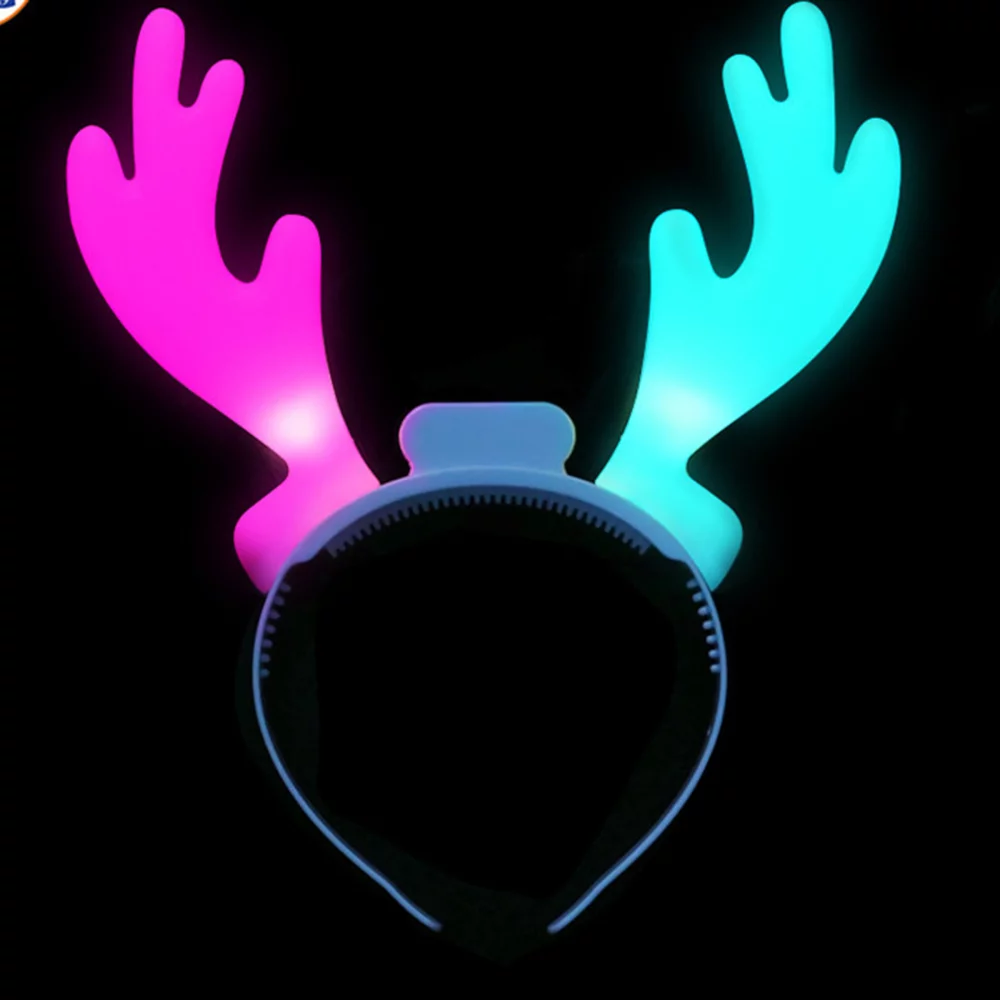 Led Flashing Christmas Reindeer Antler Headbands