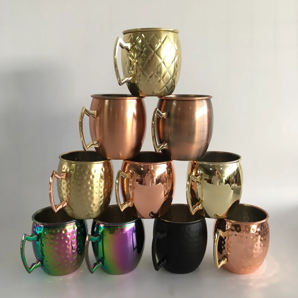 Mugs à boire Moscow Mule plaqués cuivre de 16 oz