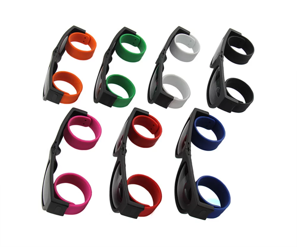 Bracelet de lunettes pliable en silicone