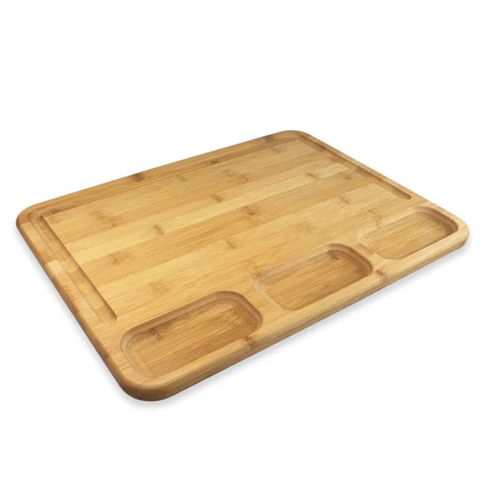 Planche en bambou 3-en-1 pour la préparation et le service en cuisine