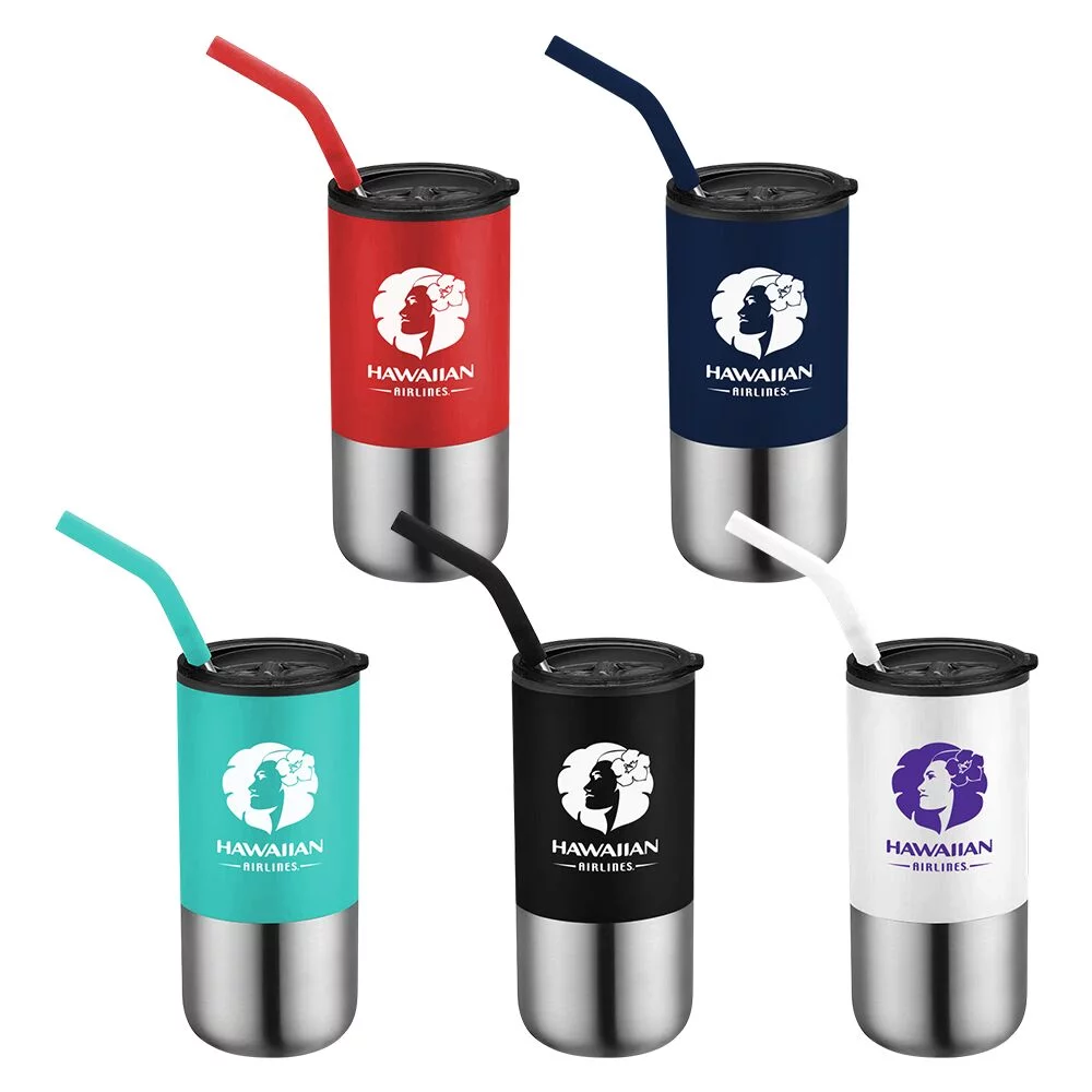 16 Oz. Destin Double Wall Tumbler w/Straw