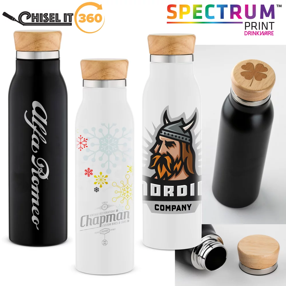 20 Oz. Treez Stainless Steel Tumbler w/Wood Lid