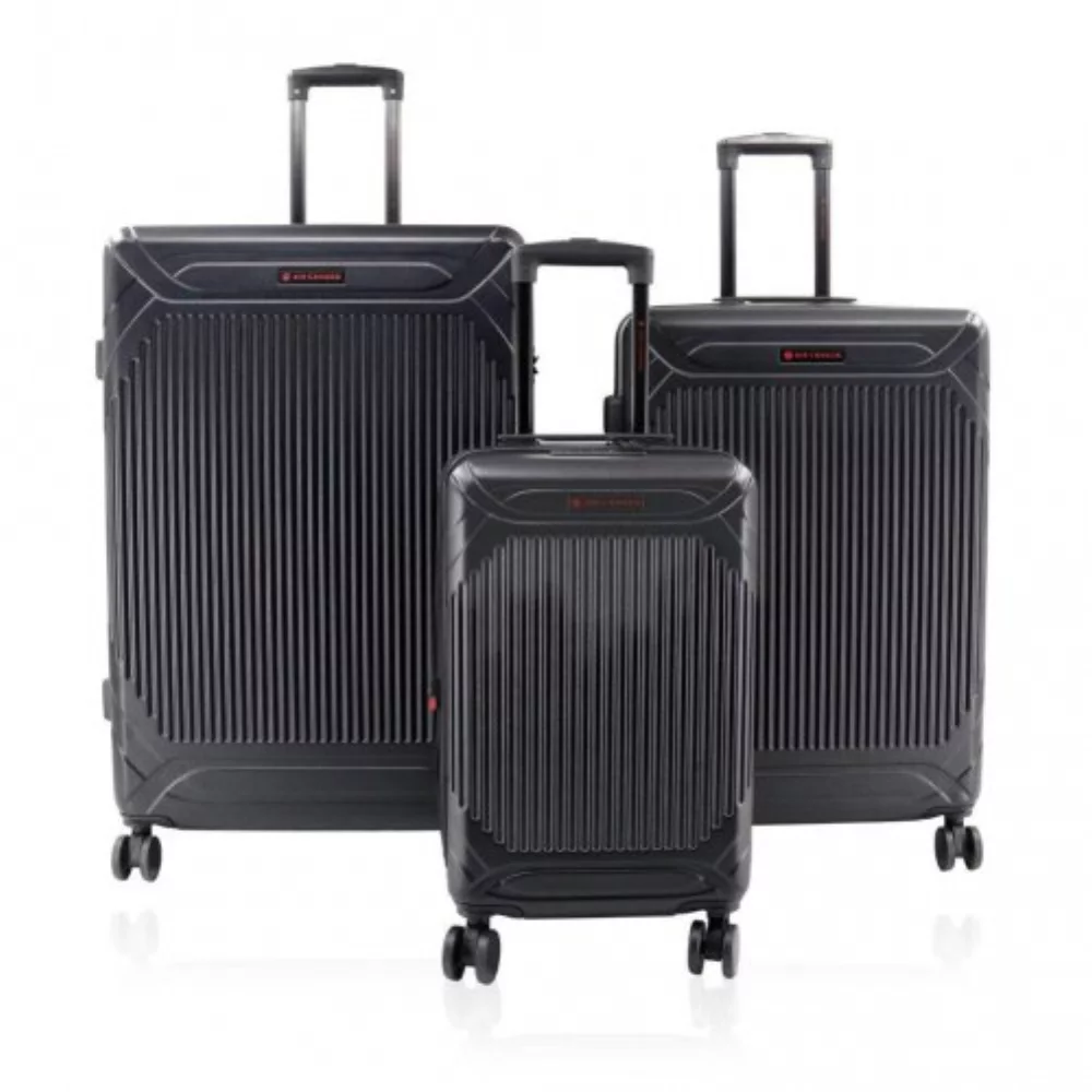 Ensemble de bagages Valise à double roulettes 360° extensible et durable pour voyages - Noir