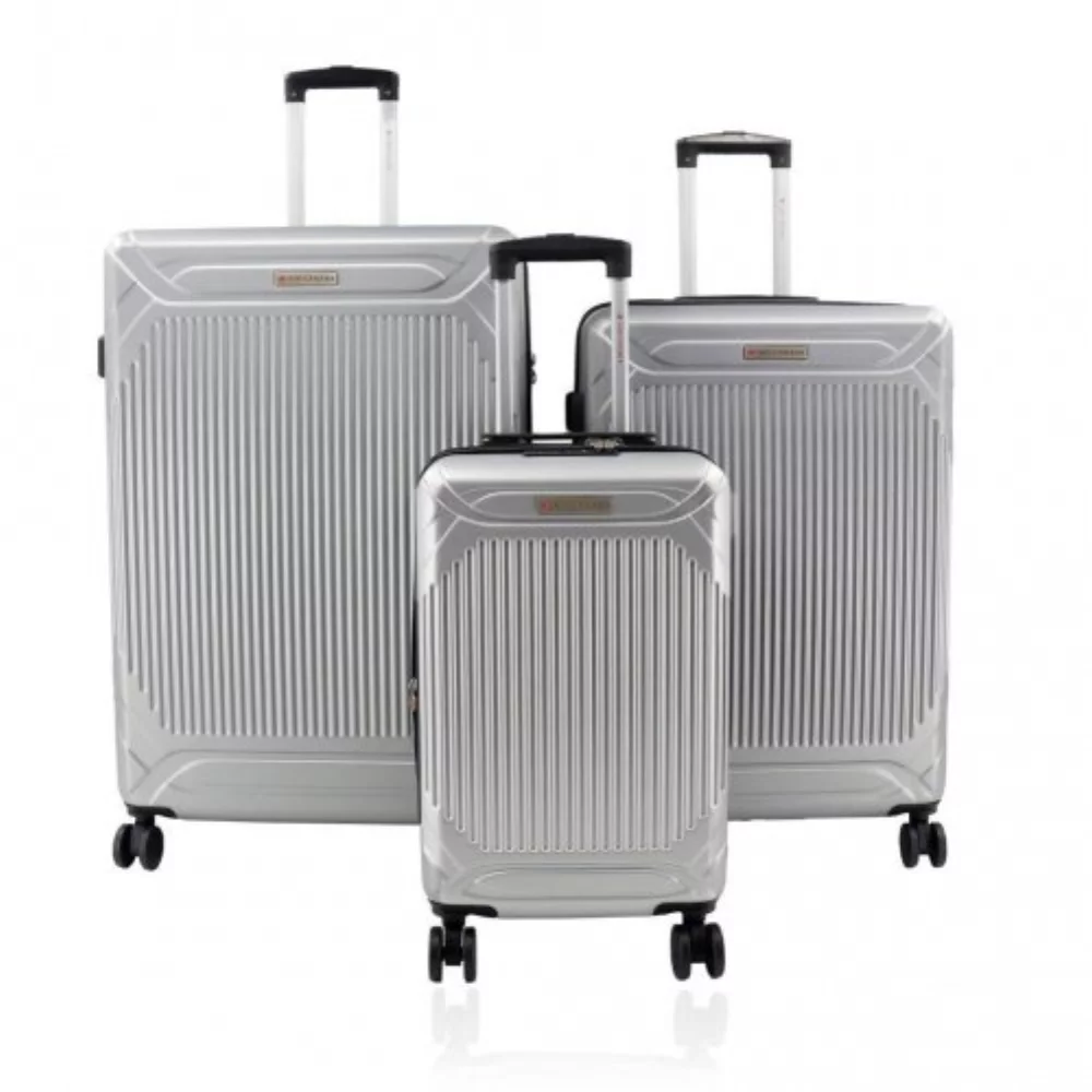 Ensemble de bagages Valise à double roulettes 360° extensible et durable - Argent