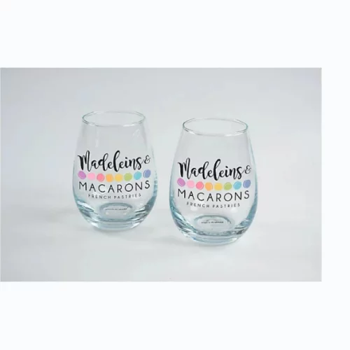 Ensemble de 2 verres à vin sans pied en cadeau