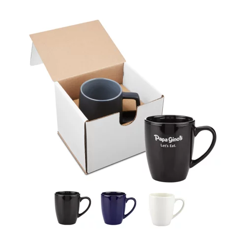 Ensemble cadeau de tasses en céramique Challenger Café contemporaines de 12 oz.