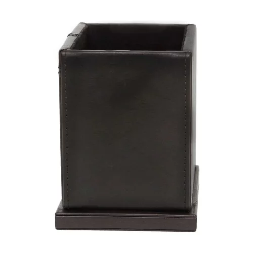 Pot à stylos de bureau de taille exécutive de couleur expresso brun Ashlin® Designer Salvato