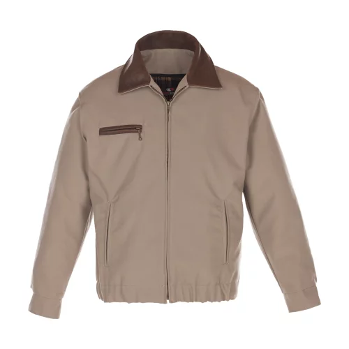 Veste personnalisée avec col en cuir