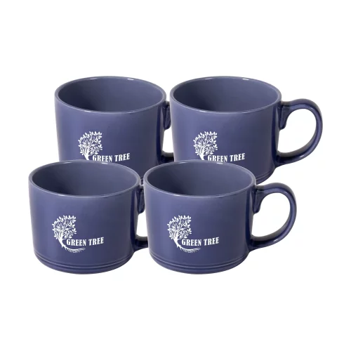 Ensemble de 4 tasses de 12 oz en bleu marine Nina dans une boîte cadeau corbeau.