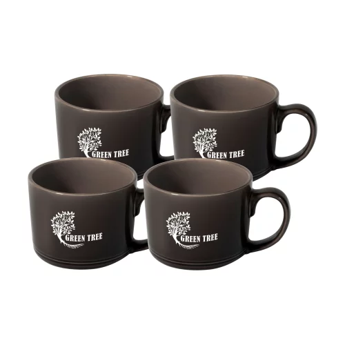 Ensemble de 4 tasses fumées Nina de 12 oz dans une boîte cadeau corbeau.