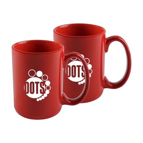 Ensemble de 2 tasses Hanna de 14 oz en rouge bicolore dans une boîte cadeau Jet.