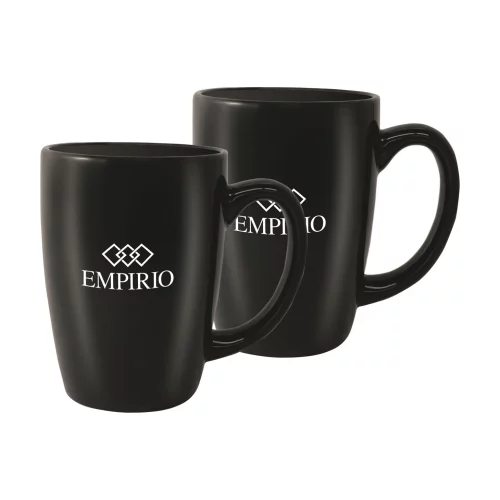 Ensemble de 2 tasses en céramique noire brillante de 16 oz de Houston dans une boîte cadeau Jet.