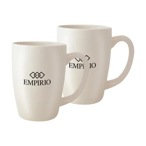 Ensemble de 2 tasses en céramique blanche brillante de 16 oz de Houston dans une boîte cadeau Jet.