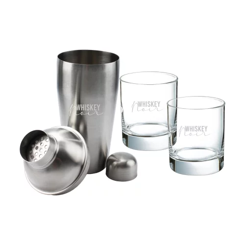 Ensemble Shaker & Gina Tumbler, 1 shaker, 2 verres à gobelets dans une boîte cadeau Shadow