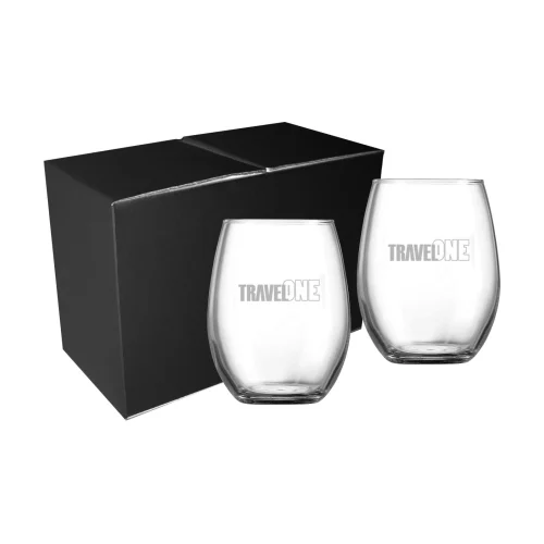 Ensemble de 2 verres sans pied Blossom 14,75 oz Chef & Sommelier dans une boîte cadeau Mystique.