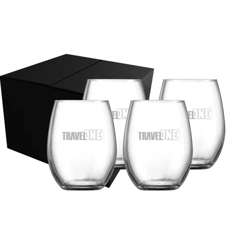 Ensemble de 4 verres sans pied Blossom 14,75 oz Chef & Sommelier dans une boîte cadeau Midnight